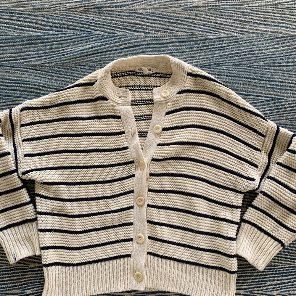 Striped Beige and Black Women's Sweater